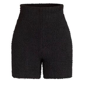 Skims Cozy Knit Teddy Short in Onyx Black Size S/M